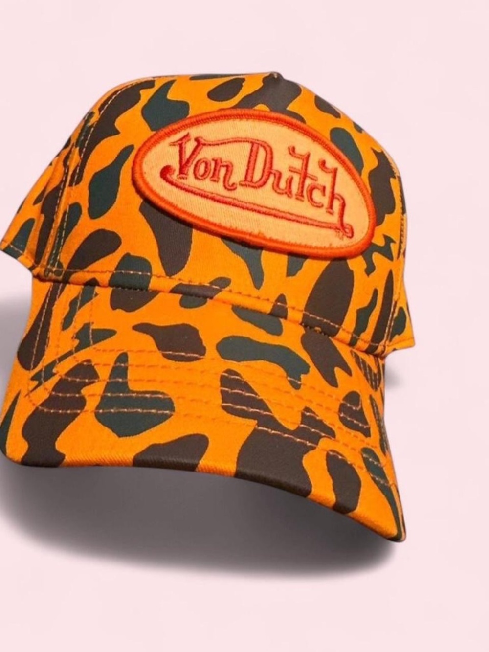 iconic orange camo Von Dutch hat
